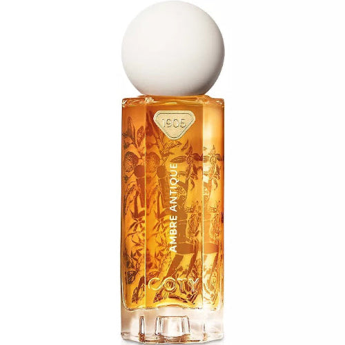 Perfume bottle with intricate design on a white background